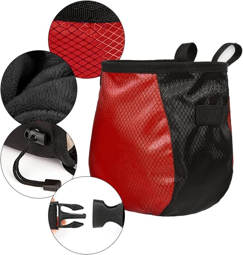 YERGOFE Climbing Chalk Bag for Rock Climbing - with Chalk Ball - Adjustable Black Chalk Bag Bouldering for Rock Climbing Equipment - Image 4